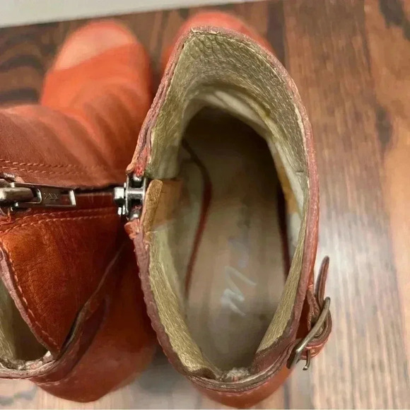 Matisse Folk Brick Red Leather Peep Toe Booties Boots Shoes Lulus Size 7.5 $167 - Picture 9 of 16